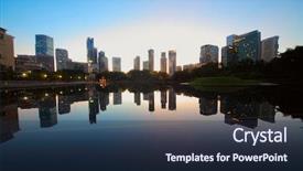  Presentation with kuala lumpur - Colorful presentation theme enhanced with city kuala lumpur skyline backdrop and a wine colored foreground