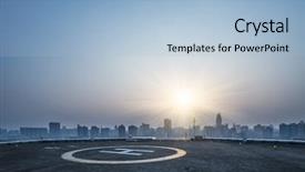  Presentation with china guangzhou - Colorful theme enhanced with city life - heliport and skyline in guangzhou backdrop and a  colored foreground