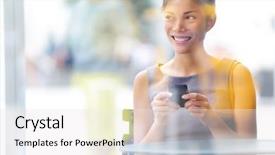  Presentation with smart city - Presentation theme featuring city lifestyle business woman using background and a white colored foreground