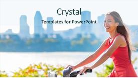  Presentation with evaluation of lifestyle strategies followed by individuals to reduce hypertension - Colorful slide deck enhanced with city lifestyle young urban woman backdrop and a cool aqua colored foreground