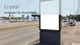  Presentation with city street - Presentation design consisting of city-light-poster-mock-up background and a sky blue colored foreground