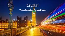  Presentation with westminster - PPT layouts featuring city lights - big ben and westminster bridge background and a navy blue colored foreground