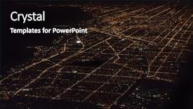  Presentation with city chicago - Amazing PPT theme having city lights - night panorama of chicago usa backdrop and a black colored foreground