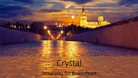  Presentation with roman - Beautiful theme featuring city lights - salamanca skyline sunset and roman backdrop and a red colored foreground