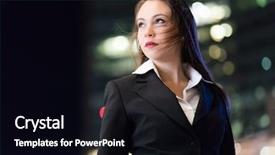  Presentation with dancer music outdoor - PPT layouts having city lights - smiling businesswoman outdoor background and a black colored foreground