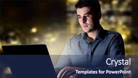  Presentation with night city - Presentation design enhanced with city lights in the background background and a  colored foreground