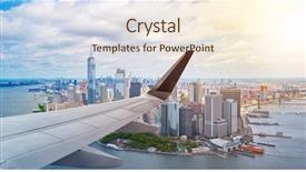  Presentation with manhattan - Slide deck enhanced with city manhattan from an airplane background and a cream colored foreground