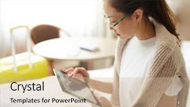  Presentation with asian map - Theme enhanced with city map and ordering food background and a soft green colored foreground