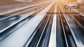  Presentation with metro rail - Beautiful presentation design featuring city metro rail motion blur backdrop and a coral colored foreground
