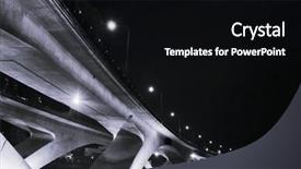  Presentation with dark night - PPT theme featuring city night scenes of bridge with dark sky in the evening background and a black colored foreground