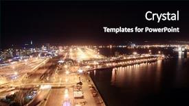  Presentation with view of rotterdam city - Colorful slide deck enhanced with city night view of durban backdrop and a black colored foreground