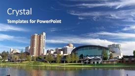  Presentation with river - Theme enhanced with city of adelaide - river torrens background and a ocean colored foreground