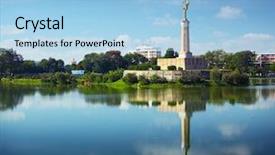  Presentation with lake - Cool new presentation design with city of antananarivo madagascar backdrop and a light blue colored foreground