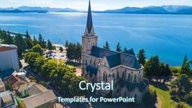  Presentation with city - PPT theme enhanced with city of bariloche argentina background and a ocean colored foreground