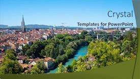  Presentation with switzerland - Slide deck with city-of-berne-in-switzerland background and a light blue colored foreground