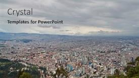  Presentation with rainy day - Slide deck enhanced with city-of-bogota-colombia background and a light gray colored foreground