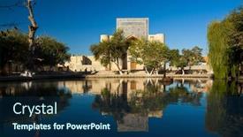  Presentation with uzbekistan - Audience pleasing slides consisting of city-of-bukhara-during-sunny backdrop and a navy blue colored foreground