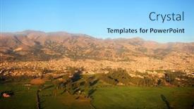  Presentation with air - Audience pleasing theme consisting of city-of-cajamarca-peru-viewed backdrop and a light blue colored foreground