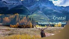  Presentation with pigeon ford mountains - PPT theme having city-of-canmore-is-surrounded background and a ocean colored foreground