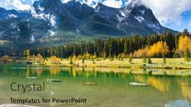  Presentation with rocky mountains - Theme consisting of city-of-canmore-is-surrounded background and a gold colored foreground