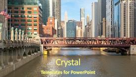  Presentation with chicago skyline - Presentation having city of chicago downtown background and a violet colored foreground