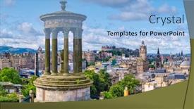  Presentation with scotland - Presentation design enhanced with city of edinburgh in scotland on a sunny summer day - view from calton hill background and a light blue colored foreground