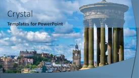  Presentation with scotland - Audience pleasing slide deck consisting of city of edinburgh in scotland on a sunny summer day - view from calton hill backdrop and a light blue colored foreground