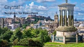  Presentation with scotland - PPT theme consisting of city-of-edinburgh-in-scotland background and a light blue colored foreground