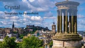  Presentation with scotland - Audience pleasing PPT layouts consisting of city-of-edinburgh-in-scotland backdrop and a light blue colored foreground