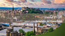  Presentation with scotland - Colorful presentation design enhanced with city-of-edinburgh-in-scotland backdrop and a gray colored foreground