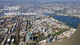  Presentation with hamburg - PPT theme consisting of city of hamburg with alster background and a seafoam green colored foreground