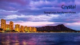  Presentation with diamond head - Theme having city of honolulu and diamond background and a light blue colored foreground