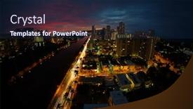  Presentation with honolulu hawaii - Cool new PPT theme with city-of-honolulu-at-early backdrop and a navy blue colored foreground