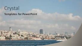  Presentation with istanbul - Amazing slides having city of istanbul in the distance against the background of the blue sky backdrop and a light blue colored foreground