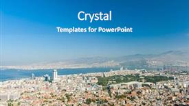  Presentation with hill - PPT layouts enhanced with city-of-izmir-seen background and a teal colored foreground