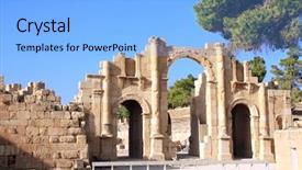  Presentation with ancient roman - Colorful slide set enhanced with city of jerash governorate jordan backdrop and a light blue colored foreground