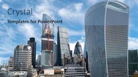  Presentation with london - Presentation theme consisting of city-of-london-cityscape background and a  colored foreground
