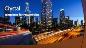 Presentation with los angeles - Beautiful PPT layouts featuring city of los angeles california backdrop and a ocean colored foreground