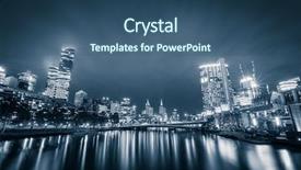  Presentation with melbourne - Audience pleasing presentation design consisting of city of melbourne at night backdrop and a ocean colored foreground