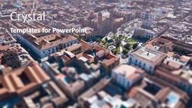  Presentation with city - Cool new slide deck with city-of-potosi-aerial-view backdrop and a gray colored foreground