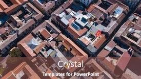  Presentation with city - Presentation enhanced with city-of-potosi-aerial-view background and a tawny brown colored foreground