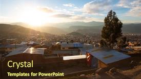  Presentation with mountain - PPT theme enhanced with city-of-potosi-as-seen background and a wine colored foreground