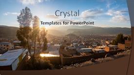  Presentation with mountain - PPT theme with city-of-potosi-as-seen background and a light blue colored foreground