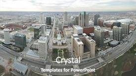  Presentation with city of chicago aerial view - Cool new presentation design with city of saint louis missouri backdrop and a gray colored foreground