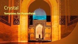  Presentation with city night - Slide deck enhanced with city-of-samarkand-at-night background and a crimson colored foreground