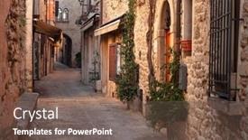  Presentation with medieval - Slide deck with city-of-san-marino-republic background and a violet colored foreground