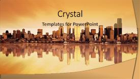  Presentation with of smart city connections - Audience pleasing presentation theme consisting of city of seattle at sunset backdrop and a yellow colored foreground