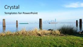  Presentation with seattle - Presentation theme consisting of city of seattle from alki background and a light blue colored foreground