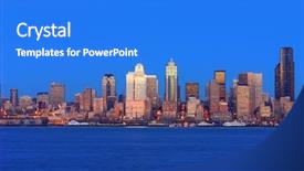  Presentation with seattle - Audience pleasing PPT theme consisting of city of seattle backdrop and a cobalt blue colored foreground