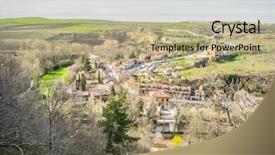  Presentation with ancient roman - Colorful presentation design enhanced with city of segovia ancient roman backdrop and a mint green colored foreground